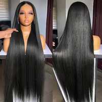 Perruque Lace Frontale Suisse 13x4 à Densité 180% en Cheveux Humains 100% Naturels Vierges Lisses Soyeux pour Femmes Noires – Prix Abordable