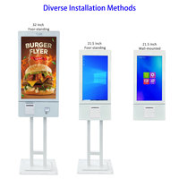 Kiosque de commande en libre-service avec impression de tickets et code QR, système Android, terminal de paiement automatique pour restaurant
