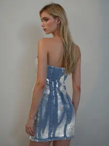 Body Print Y2K Wrapped Chest Mini Dress Women Sexy Aesthetic 3D Body-Shaping Stunning Hip Skirt Female Clubwear Vestido