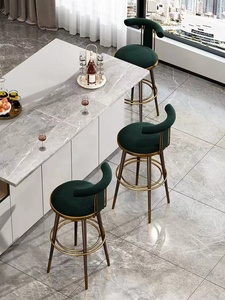 Sedie da Bar nere e dorate di lusso leggere di design più popolari sedia da Bar in legno verde - Product Image 3