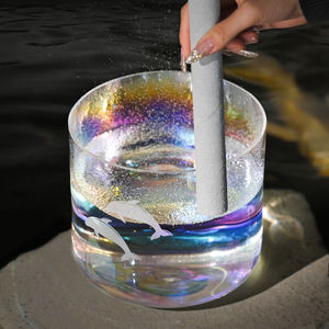 Bol chantant en quartz Jinfang haute pureté, instrument de thérapie musicale personnalisé Dolphin, cristal Chakra - Product Image 5