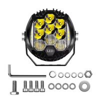 Multifunktionale Runde LED-Arbeitsleuchte 5 7 9 Zoll Gelbes Weißes Licht 12-24V Zusätzliches Nebelscheinwerfer für Geländefahrzeuge Traktoren 4x4