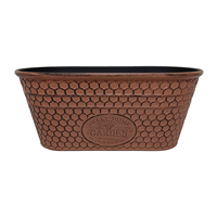 Jardinière rectangulaire haute en PP de 16 pouces, motif nid d'abeille cuivré, durable, légère, avec trou de drainage, personnalisation des couleurs