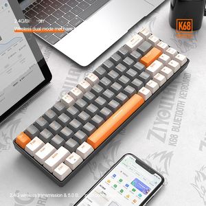 X77-1 K68 2.4GHz Wireless Mechanical <b>Keyboard</b> RGB Backlit Gateron Switches Programmable <b>Keys</b> Gaming Laptop Use USB-C - Product Image 2