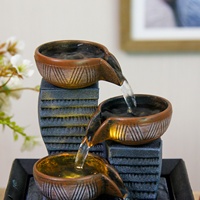 Petite fontaine à eau circulante, ornement de table pour salon, fontaine zen en plastique à eau courante, décoration moderne artisanale