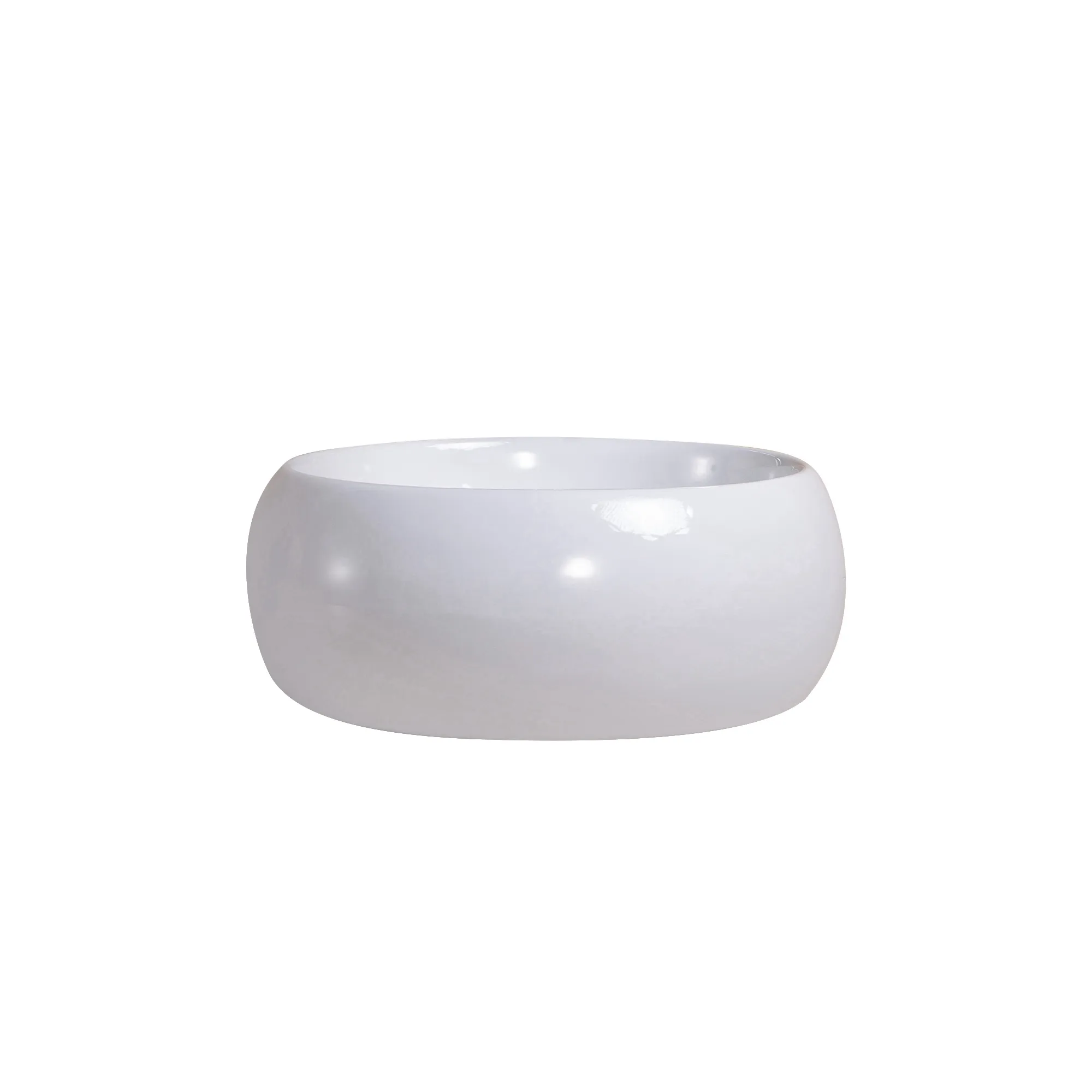 Bathroom White Ceramic Sink Counter Top Basin Sink Wash Basin on The Table Art Modern Round White Glossy Table Restaurant 9L