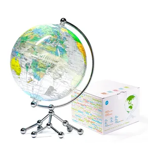 20cm đầy màu sắc Acrylic bản đồ thế giới giáo dục toàn cầu với cơ sở kim loại cho Địa Lý giảng dạy sử dụng
