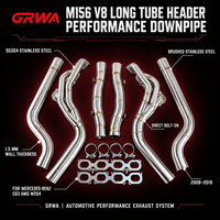 Collecteur d'échappement long GRWA pour Mercedes-Benz C63 AMG W204 2008-2019 M156 V8 en acier inoxydable 304 finition brossée