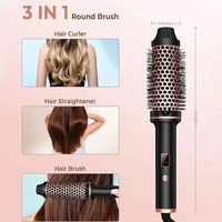 Peigne lisseur professionnel et brosse lissante ionique avec écran LCD numérique pour le contrôle des frisottis des cheveux naturels