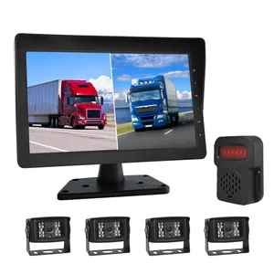 ZYX OEM 10英寸汽车视频多媒体便携式播放器触摸屏卡车后视镜带监控摄像头