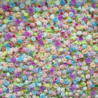 Mur de fleurs en soie multicolores NINI, bleu, rose, blanc, roses pour la décoration de mariage, de fête, de photographie, pour la Saint-Valentin