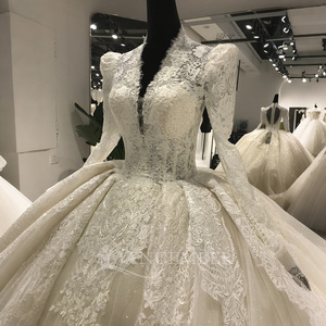 Jancember LSYX05 Lujoso cuello en V Bordado Encaje Vestidos de novia - Product Image 4