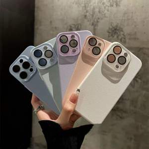 Lente de cámara de cristal de lujo proteger Litchi grano Pu funda de teléfono de cuero para iPhone 17 <span class=keywords><strong>Pro</strong></span> Max 16 con Protector de pantalla - Product Image 5