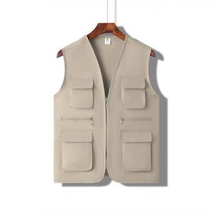 Chaleco de trabajo con múltiples bolsillos, color sólido, ajuste holgado para hombres y mujeres, uniformes para exteriores, ropa para publicidad, fotografía y voluntariado - Product Image 2