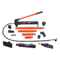 Kit de cric hydraulique 10 tonnes pour réparation de châssis en acier avec pompe à piston, flexibles et fonction de poussée-tirage, certifié CE