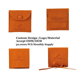 PackSecret OEM Custom Made Suede Jewelry Pouch Flap Packaging Pouch Microfiber Jewelry Pouch - Product Image 6