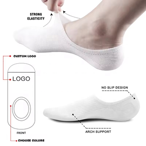 Calcetines <span class=keywords><strong>Uron</strong></span> Custom No Show Calcetines Invisible Hidden Liner Antideslizante Calcetines de algodón de corte bajo - Product Image 1