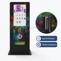 Distributeur automatique conforme ADA avec écran tactile et bande lumineuse, vérification de l'âge, SDK activé, paiement par carte de crédit et pièces, préservatifs, tabac