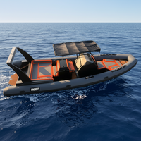 Bateau gonflable côtelé de luxe avec toilettes, 28 pieds, coque en aluminium 860