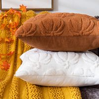 Personnalisé Halloween Thanksgiving jour en peluche citrouille automne décoratif jeter taie d'oreiller fausse fourrure taies d'oreiller pour la récolte d'automne