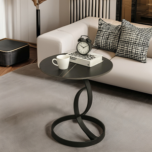 Lastra di roccia tavolo laterale italiano minimalista soggiorno accanto al <span class=keywords><strong>divano</strong></span> piccolo <span class=keywords><strong>tavolino</strong></span> da caffè Mini Design nero <span class=keywords><strong>tavolino</strong></span> - Product Image 6