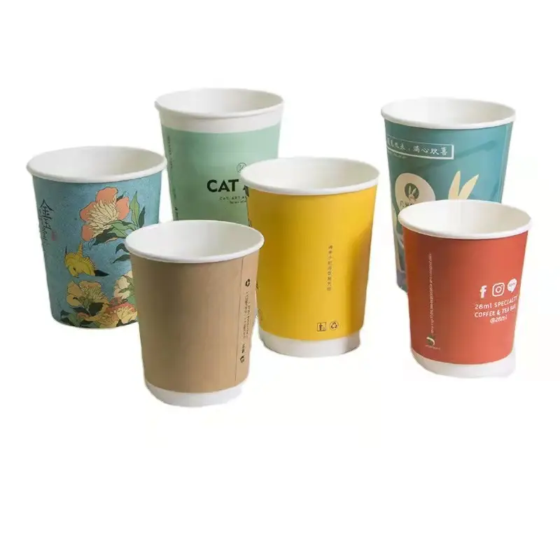사용자 정의 일회용 단일 벽 종이 컵 생분해 성 PLA 코팅 커피 컵