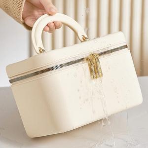 GREENSIDE <strong>Round</strong> Bucket Cosmetic Bag Handbag Jewelry Storage <strong>Box</strong> with Compartments High-end <strong>Round</strong> Bucket Toiletry Bag - Product Image 2