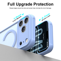 Coque de téléphone magnétique antichoc bleu clair pour iPhone 18 Pro Max, coque de protection anti-chute givrée pour iPhone 18 Duo