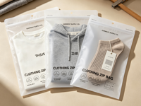 Sacs d'emballage personnalisés pour marque de vêtements, sacs d'emballage à fermeture éclair pour marque de vêtements, pochettes d'emballage en plastique pour marque de vêtements