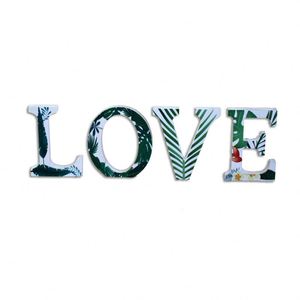 Creativo DIY plantas tropicales inglés letras de madera alfabeto decoración artesanías de madera - Product Image 1