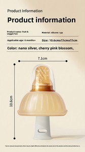 Precio al por mayor: Alimentador de frutas de silicona y PP de grado alimenticio, fabricado en Guangzhou, con diseño de dibujos animados, accesorio para bebés de 0 a 12 meses. - Product Image 6