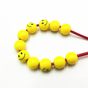 Cuentas acrílicas de 10 mm, redondas, con cara sonriente, de colores mixtos, sueltas, para la fabricación de joyas. - Product Image 5