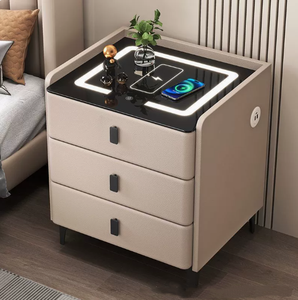 Multifunctional Smart Bedside Cabinet Wireless Charging Nightstand <strong>with</strong> Touch 3 Color Light Modern Minimalist Bedroom <strong>Side</strong> <strong>Table</strong> - Product Image 1