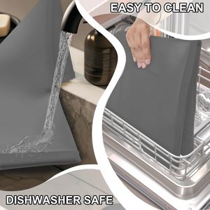 Housses de protection en silicone gris pour lave-linge et sèche-linge, imperméables, antidérapantes et faciles à installer - Product Image 6