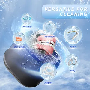 220ml 46khz Cleaning Retainer Denture Cleaners For Jewellery Small Machine Glasses Mini Ultrasonic Jewelry Cleaner