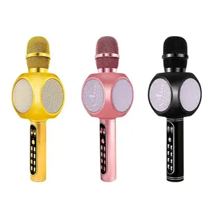 Mini alto-falante su. yosd YS-90 2000mah usb/tf/fm/gravador/acc/tone/clap rosa dourado preto, microfone karaoke