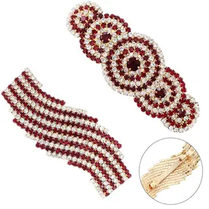 huanhuan Accessorized with wholesale exotic headdress half back of head hair clip Middle Eastern red rhinester daily c