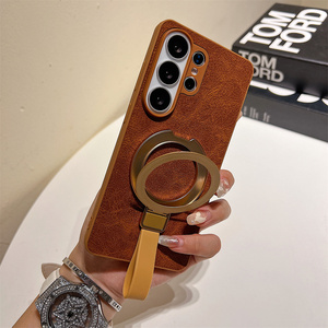 Funda Protectora de Cuero PU Vintage con Anillo Magnético y Correa para <span class=keywords><strong>Samsung</strong></span> Galaxy S26 Ultra S25 A57 - Product Image 4