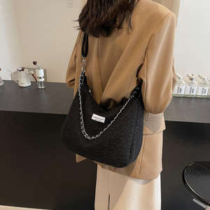 Sac à main rétro imprimé léopard, sac à bandoulière en peluche douce, sac à main pour femmes, mode automne et hiver - Product Image 5