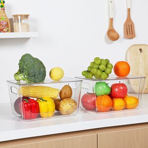 Bliss Bins Modern <strong>Clear</strong> <strong>Rectangular</strong> Storage <strong>Containers</strong> Open Front Lids Stackable PET Plastic Eco-Friendly Durable Kitchen Food - Product Image 4