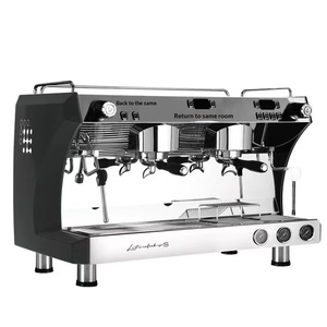 Machine à café commerciale haut de gamme en acier inoxydable avec broyeur intégré, double pompe semi-automatique, compatible UE/USA/Italie - Product Image 1