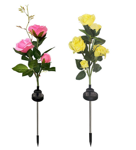 IP65 LED Simulation Rose Solar Light Courtyard Garden Outdoor Waterproof Lawn Decoration Landscape Light Energy Saving Model