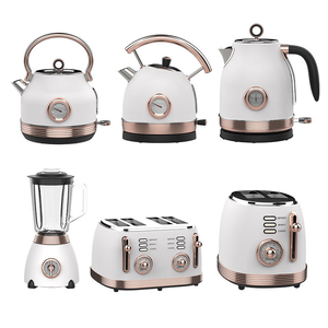Ensemble petit-déjeuner 3-en-1 en acier inoxydable style rétro : grille-pain électrique solaire 4 tranches, bouilloire et mixeur à jus – Idéal pour voiture, hôtel et usage domestique - Product Image 3