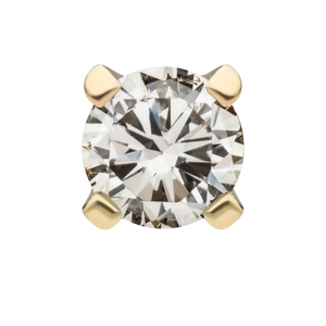 Lotus Wholesale Gioielli Raffinati in Oro Giallo Massiccio 14k 18k con Moissanite Lucida, Terminali Senza Filettatura per Piercing Orecchio e Corpo - Product Image 2