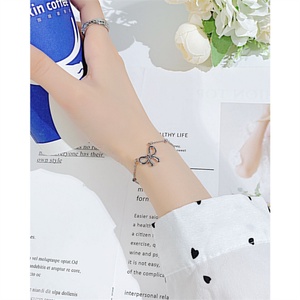Popular Stainless Steel Chain <b>Bracelet</b> Gold Plated <b>Beaded</b> Chain <b>Bracelet</b> butterfly Knot Charm <b>Bracelet</b> for Women - Product Image 5