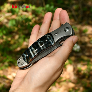 Pluma de forja de lujo de acero de Damasco y molares de mamut, <span class=keywords><strong>cuchillos</strong></span> de bolsillo plegables para exteriores, <span class=keywords><strong>cuchillos</strong></span> de supervivencia para acampar, regalos - Product Image 4