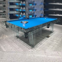 Table de billard de luxe en verre miroir de style italien 7ft/8ft/9ft pour salon de prestige