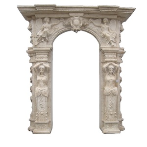 Trang chủ vườn trang trí tự nhiên màu vàng travertine đá vôi đá cẩm thạch cửa Surround - Product Image 1