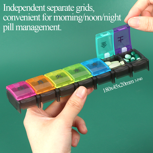 SUNSHING Rainbow Color <b>7</b> Day Weekly Pill Container Customizable <b>Tablet</b> Organizer Portable Travel Empty Vitamin Supplements Box - Product Image 3