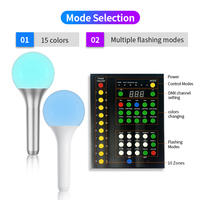 Longstargift - Soporte de Ventilador Iluminado con Control Inalámbrico, Bastón Interactivo, Soporte de Mano para Actuaciones Kpop, Barra Luminosa LED